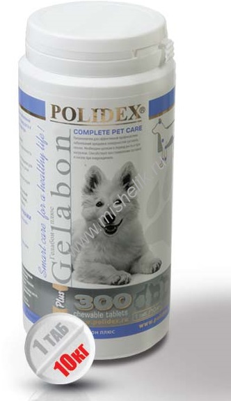 POLIDEX Gelabon plus 300 таб гелабон плюс для собак укрепляет связки и  суставы профилактика заболеваний хрящевых поверхностей 1х8